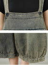 Women's Summer Loose Pants With Flower Pockets Overall Dungaree