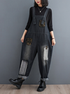 Women's Stylish and Relaxed Vibe Loose Embroidered Overalls Dungarees