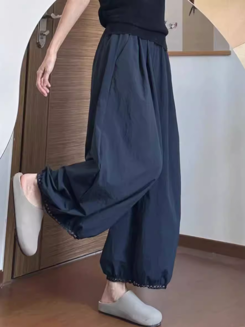 Women's  Fashionable dark blue  pants