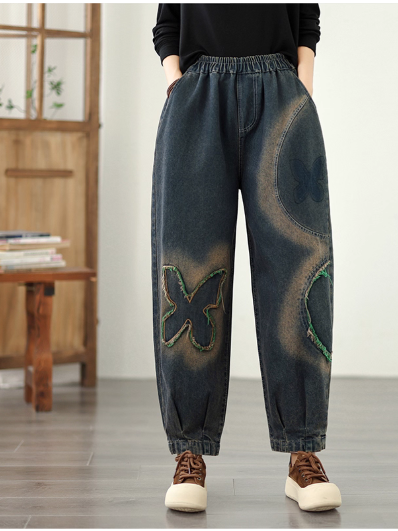 Frauen Sommer Breezy & modernes Blätterblumenfleck losen Boden