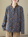 Women's Nature's Beauty Floral Stand-up Collar Coat