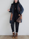 Women's Casual Patchwork Mid-length Button-Up Coat
