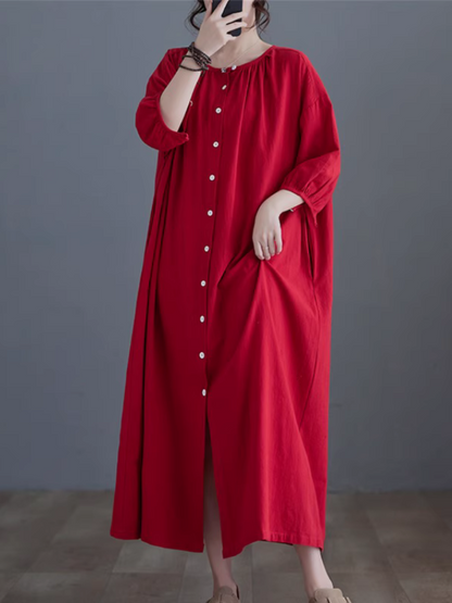 Women's Cotton Red Shirt dress