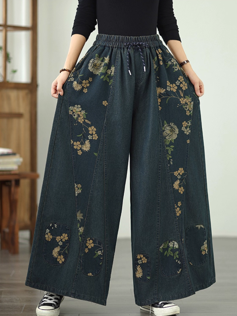 Women’s Summer Cool & Simple Wide-Leg  Printed Bottom