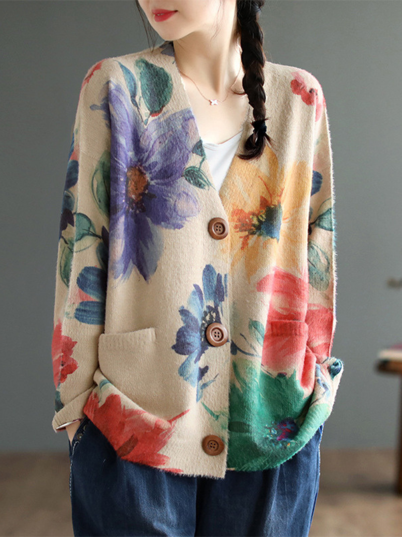 women's Floral Printed Cardigans