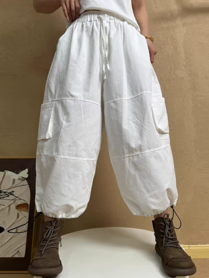 Women's Off White Loose Bottom 