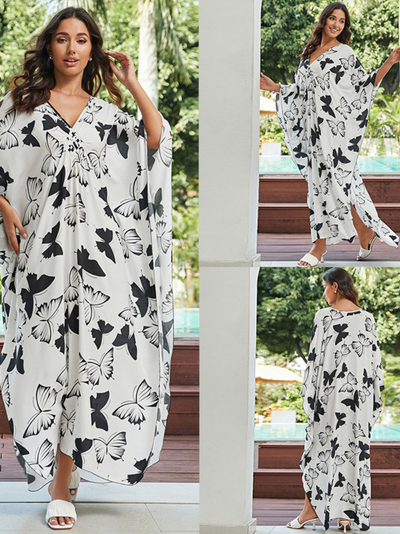Women's Summer Elevate Beach Cover-Up Long Kaftan Dress
