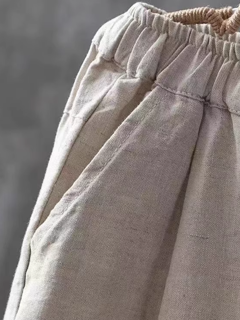Pantalones de lino de verano para mujeres pantalones casuales delgados