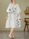 Women's White A-line Dress