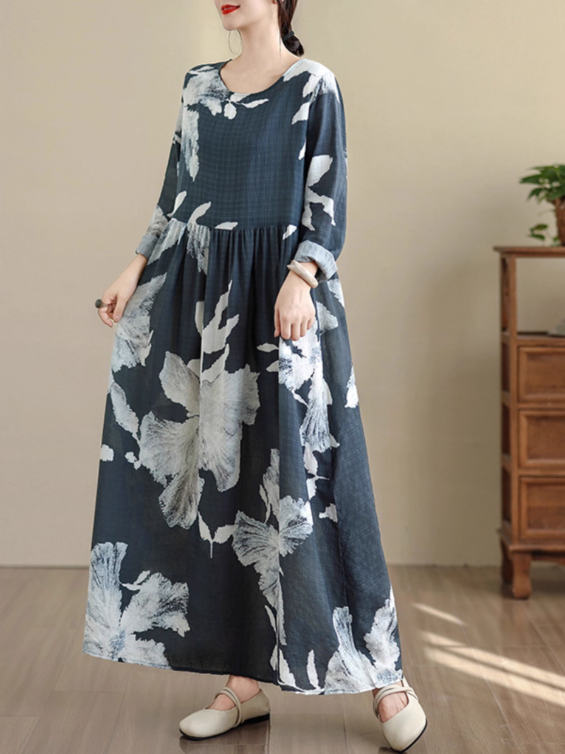 Women's Navy Blue Long Dress 