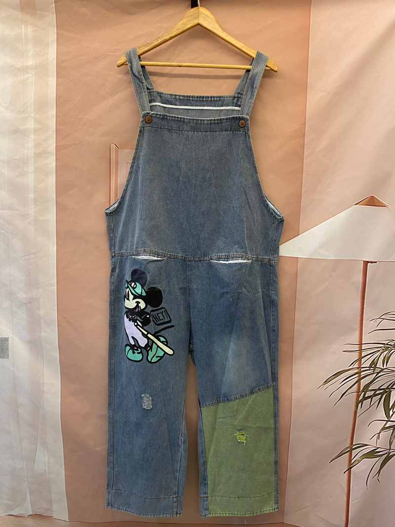 My Beating Heart Denim Cartoon Overall Dungaree