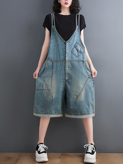 Comfort and Style in One Trendy Women's Short Overalls Dungarees