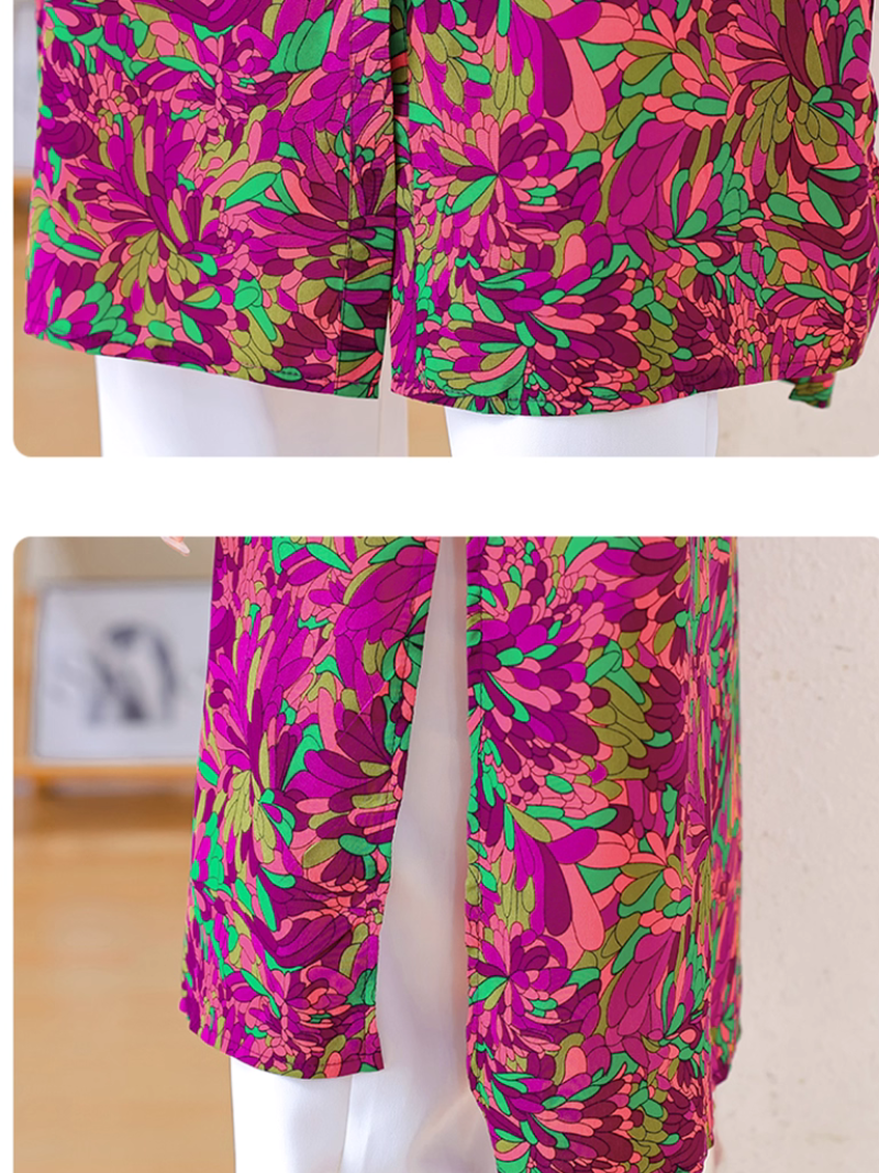 Sommer trendy & anmutiger lässig gedruckter Midi Top