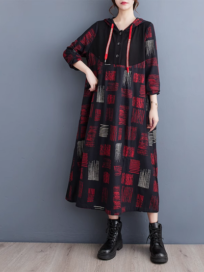 Women's Timeless Grace Printed knee A-Line Dress