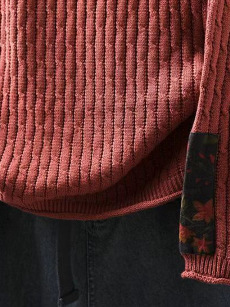 Chic Women’s Cotton Sweater with Contrast Pocket