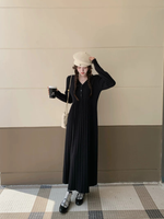 Desk-to-Dinner Confidence Pleated Midi Dress with Graceful Chiffon Movement Skirt
