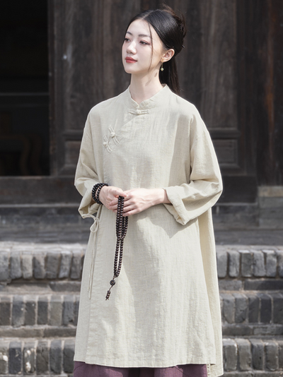 Women's Winter Boho Beauty Disk Button Shirt Dress