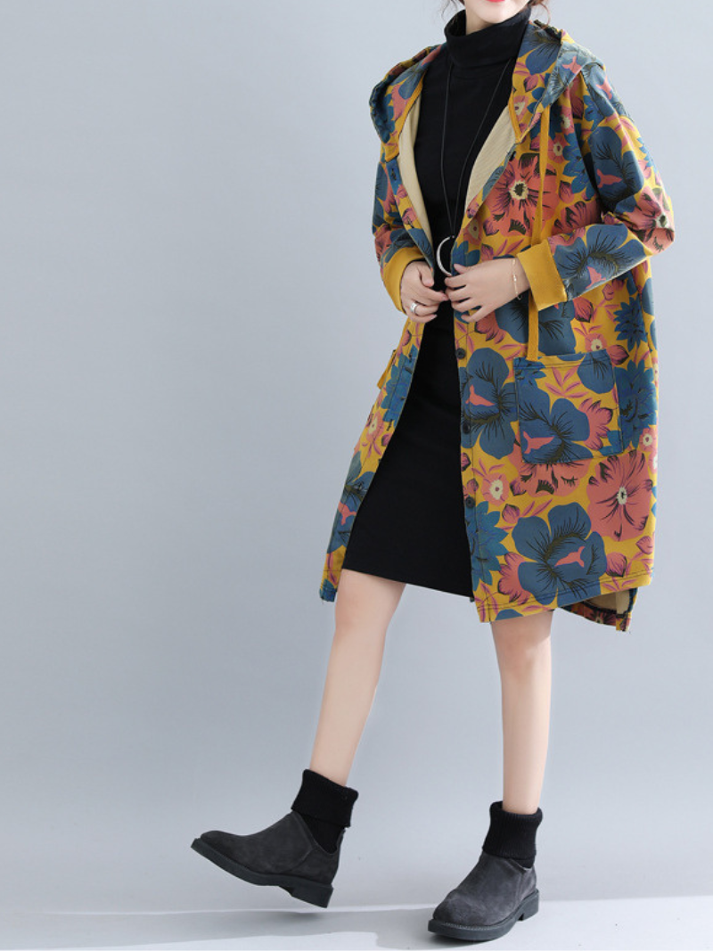 Women's Every Day Wear Lightweight Hooded Printed Jacket