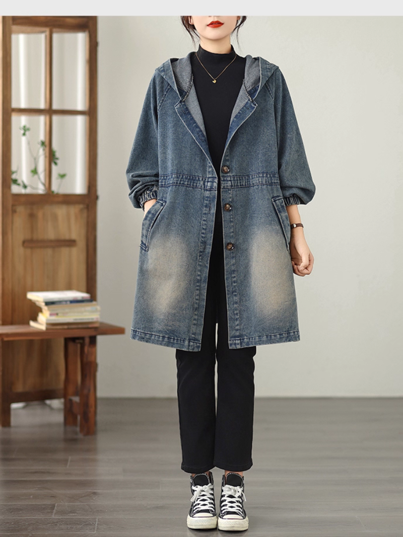 Women's Summer Stylish & Comfy  Denim Hooded Loose Jacket
