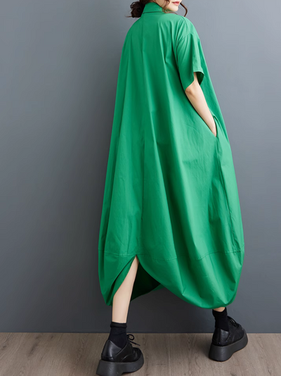 Women's Summer Stylish Loose Casual O-shaped Shirt Dress