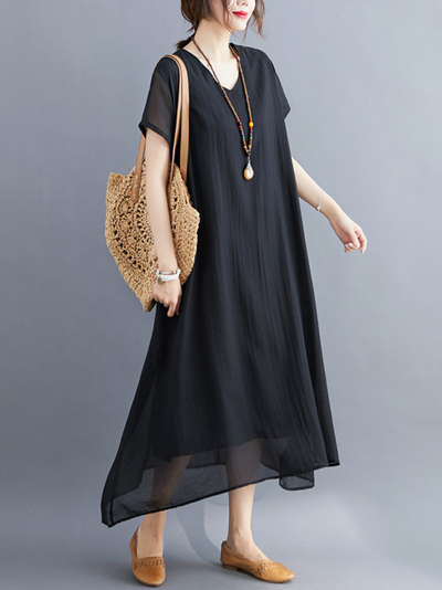 Women's Black A-line Dress