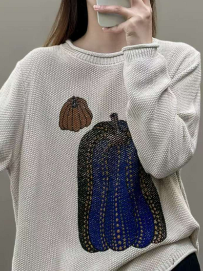 Women's Colored Printed Sweater