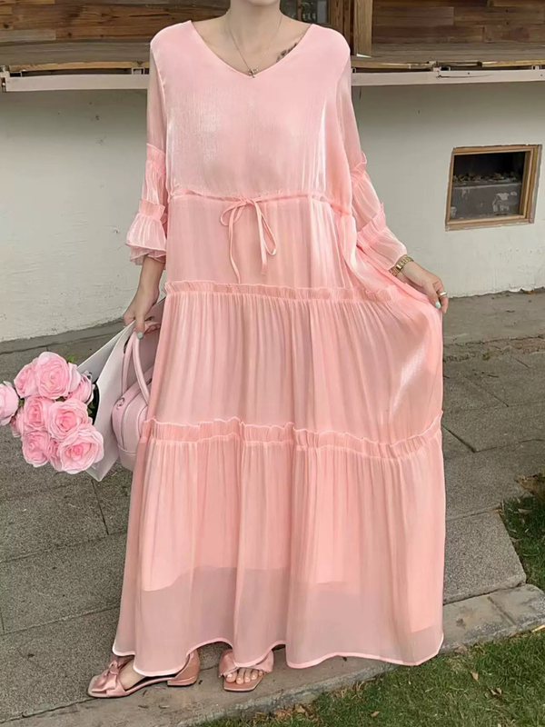 Romantic Evenings and Brunches Maxi Dress — Flowy Chiffon, Effortless Elegance