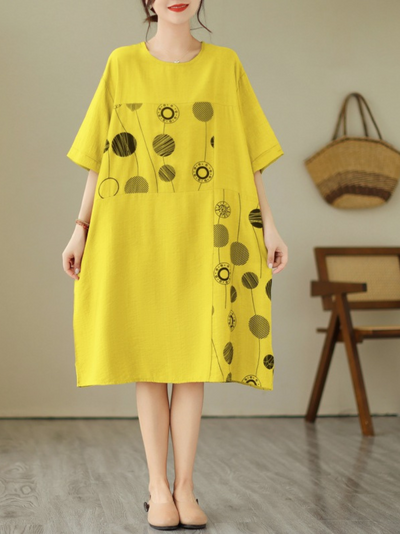 Women's Yellow A-line Dress