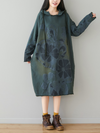 Women's Everyday Wear Mid-Length Printed Hoodie Dress