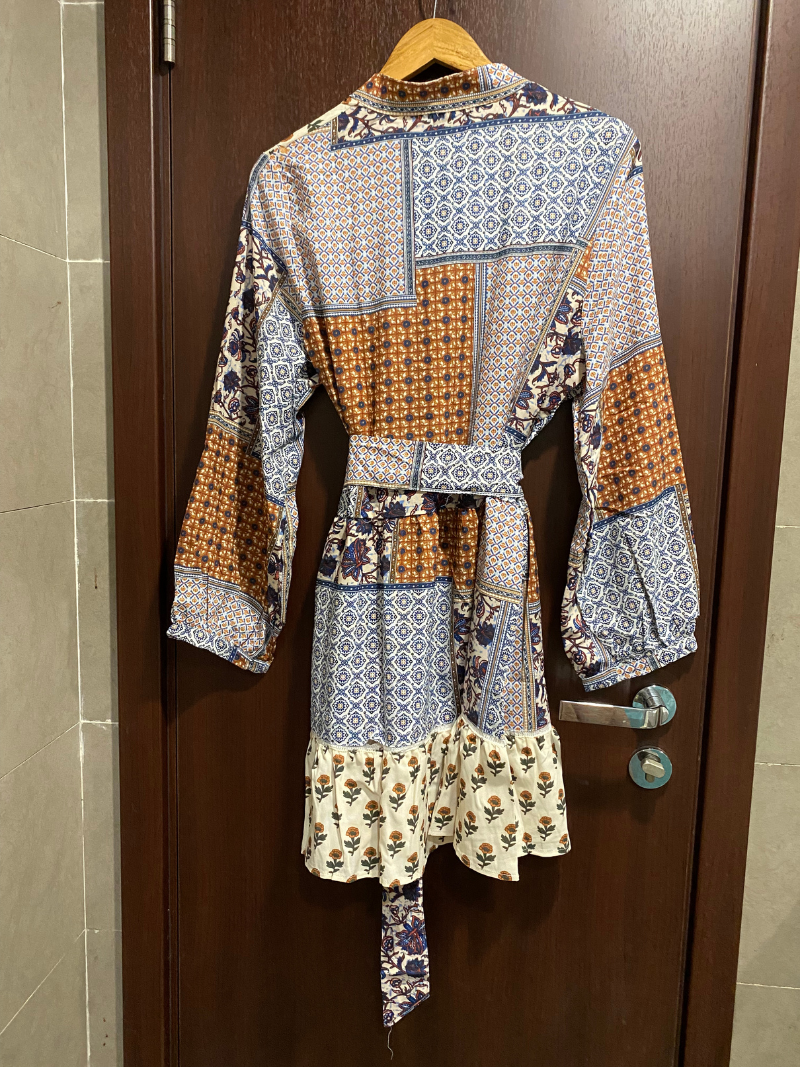 Women's Any Occasion Plant Flowers Button-Up Belted Shirt Dress