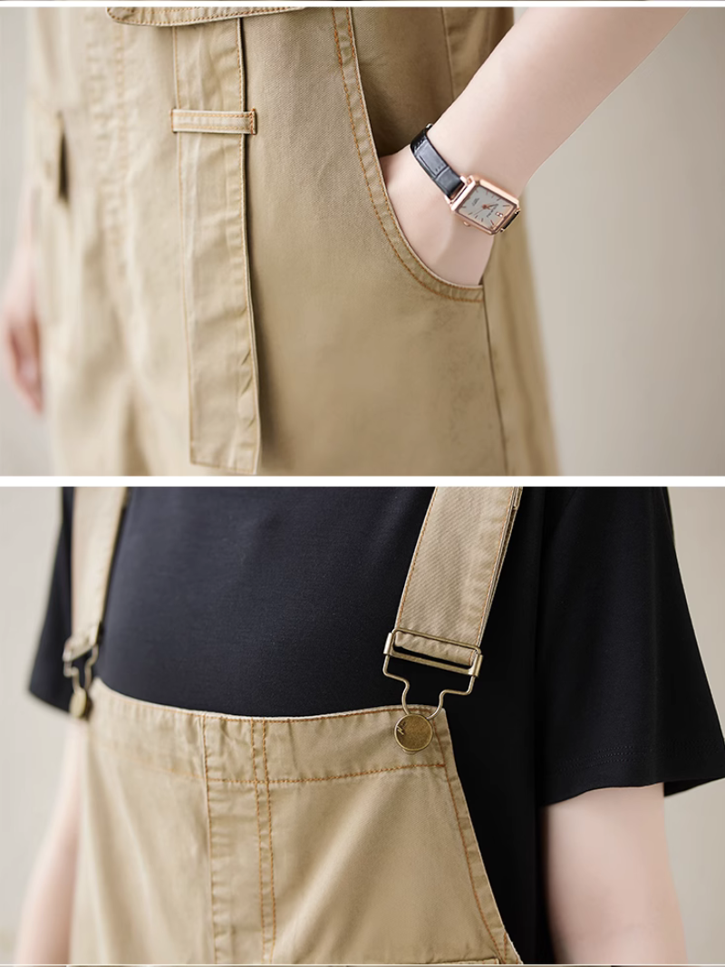 Women's Summer Casual Loose Versatile Side Pocket Style Dungaree