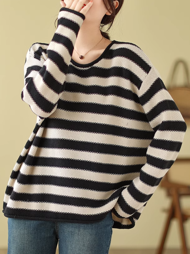 Women's Casual comfort Striped knitted Sweater