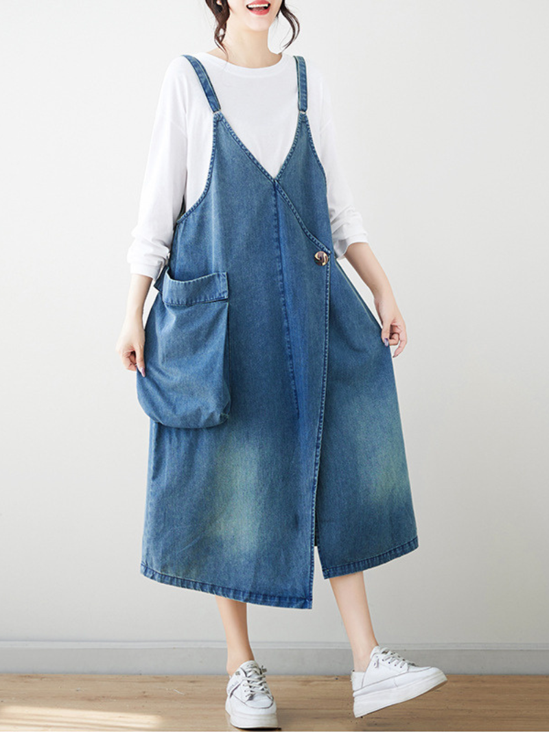 Women's Fashionable Cool Loose A-line Skirt Type Jumpsuit Dress