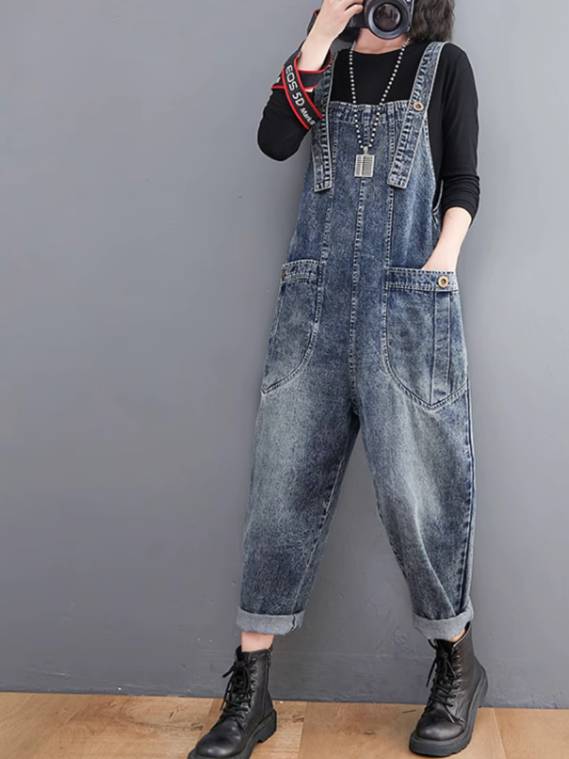 Women's Black Dungarees