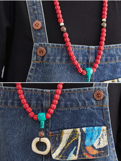 Women's Printed Dungarees