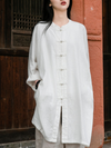 Women's Stylish Plate Button Loose Vintage Shirt Dress