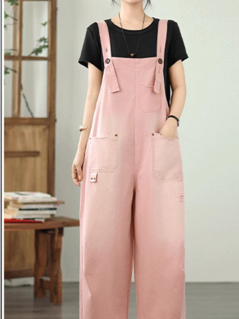 Women's Summer Adjustable Straps and Pockets Bib's Dungarees