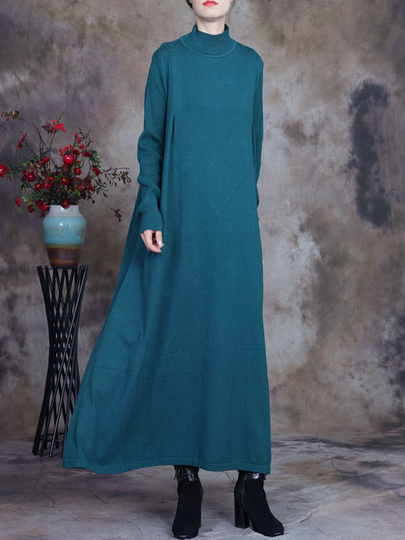 Women's Classic Retro Knitted Collar A-Line Dress