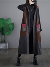Women's Fashionable Velvet Button-Up Hoodie Coat
