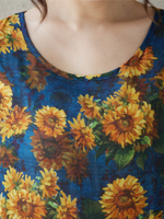 Sunflower Soft Rayon Maxi Dress for Women, Breezy Floral Summer Style