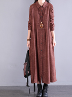 Women's Summer Button-Up Collar Type A-Line Shirt Dress