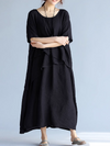 Women's Loose Elegance Solid Color Mid-Length A-Line Dress