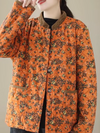 Women's Nature's Beauty Floral Stand-up Collar Coat