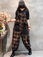 Women's Black Loose Dungaree