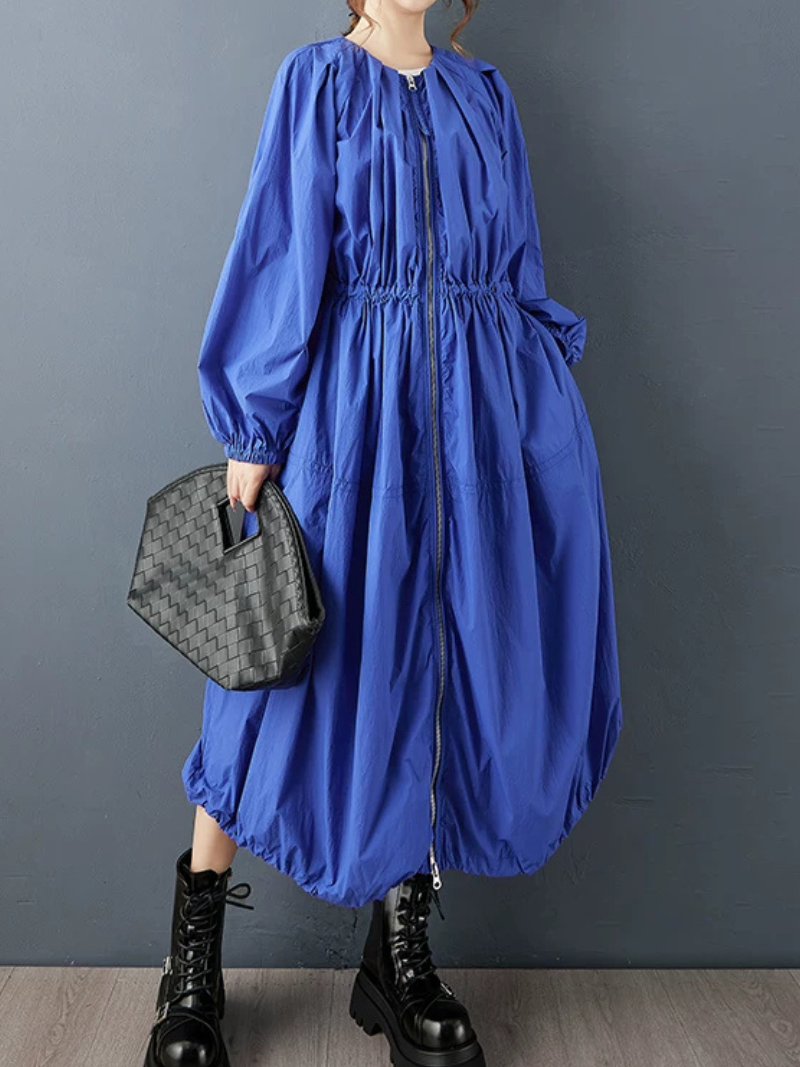 Confidence for every day maxi dress — lightweight, flattering zip-front silhouette