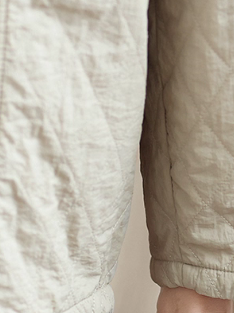 Women's Quilted Wide-Leg Cotton Blend Winter Pants with Drawstring Waist