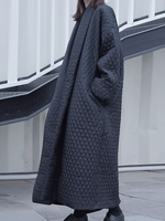 Oversized Quilted Duster Coat in Minimal Silhouette, Luxe Winter Essential