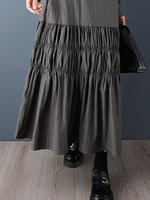 Chic Collared Tiered Maxi Dress with Tie Neck and Ruched Hem