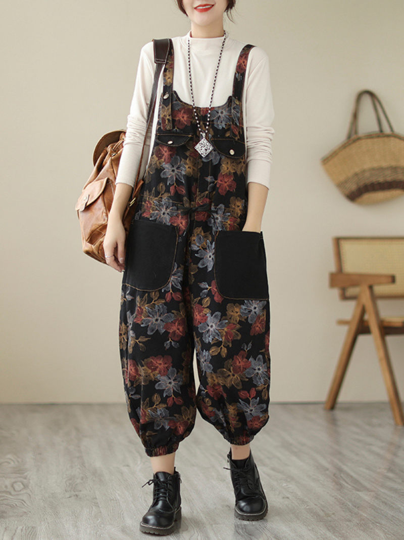 Women's Black Denim Romper