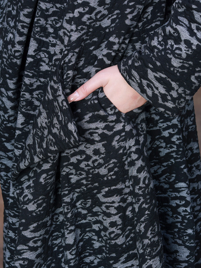 Chic Blazer Print Casual Pocket Jacket Dress for Women
